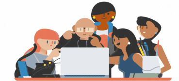 Tarjeta en línea - equipo de creativos